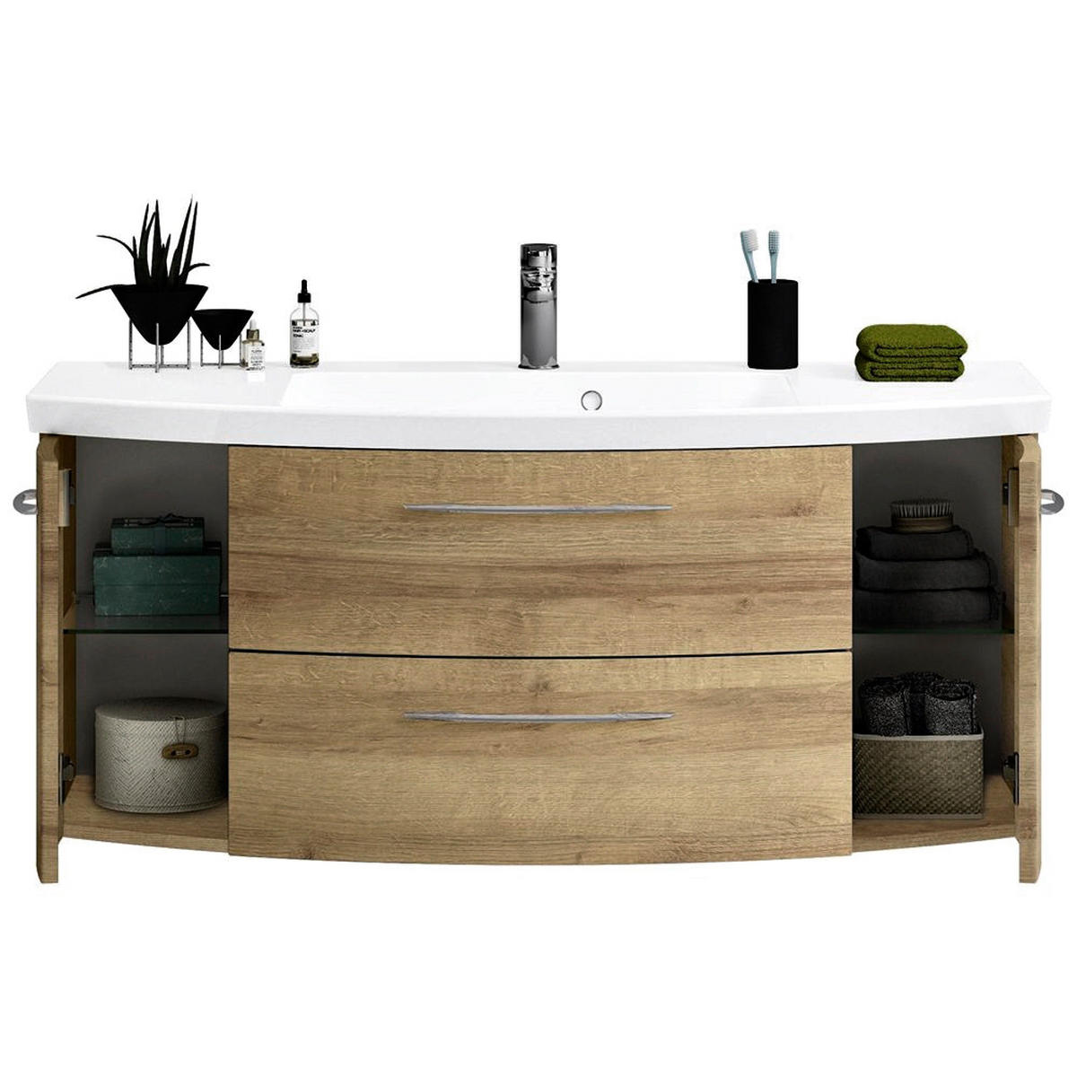 WASCHTISCH Cervia-66 - Braun, Holzwerkstoff (121/48/51cm) - Lomado