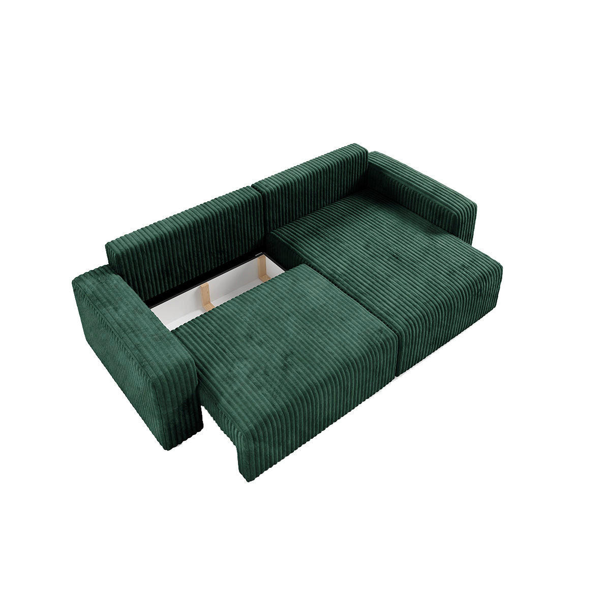 ECKSOFA Angela 3 Sitzplätze Tannengrün - Grün, Holz (252/149cm) - Petits-meubles