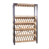 WEINREGAL Braun, Schwarz - Schwarz/Braun, Holz (114/189/39cm) - MCW