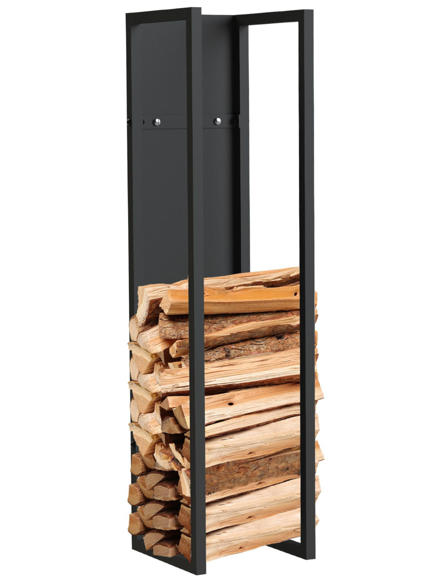 DanDiBo Kaminholzregal Schwarz 25x100x25 cm