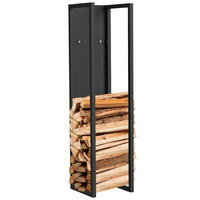 KAMINHOLZREGAL für die Wand Metall Schwarz 100 cm 96357 - Schwarz, Metall (25/100/25cm) - DanDiBo