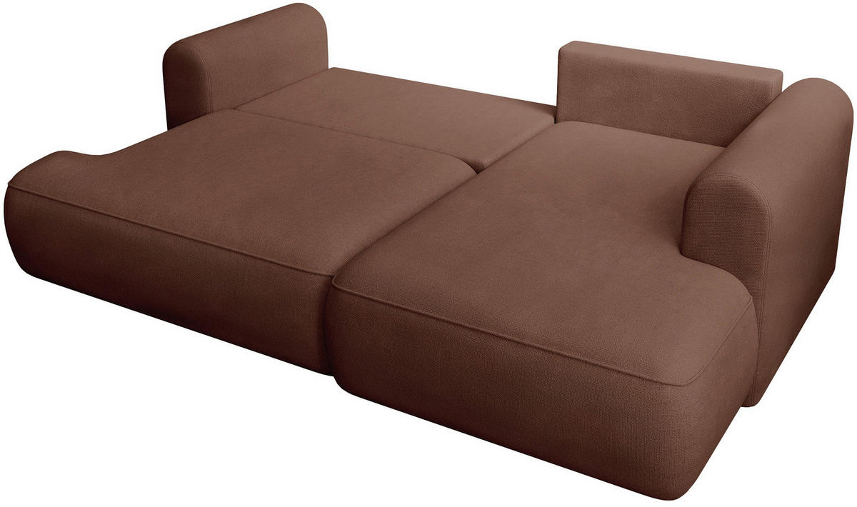 ECKSOFA Ovo Mini Kupfer rechts - Schwarz/Kupferfarben, Kunststoff/Textil (156/238cm) - Selsey