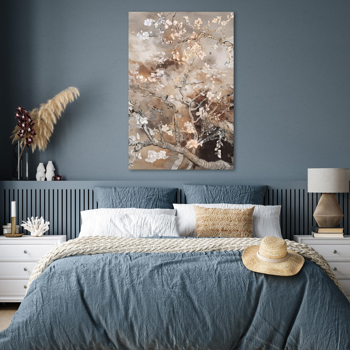 PLAKÁT Mandlový květ - Umění - Van Gogh - Béžová - Abstraktní 80x120 cm - hnědá, papír (80/120/0.1cm) - MuchoWow