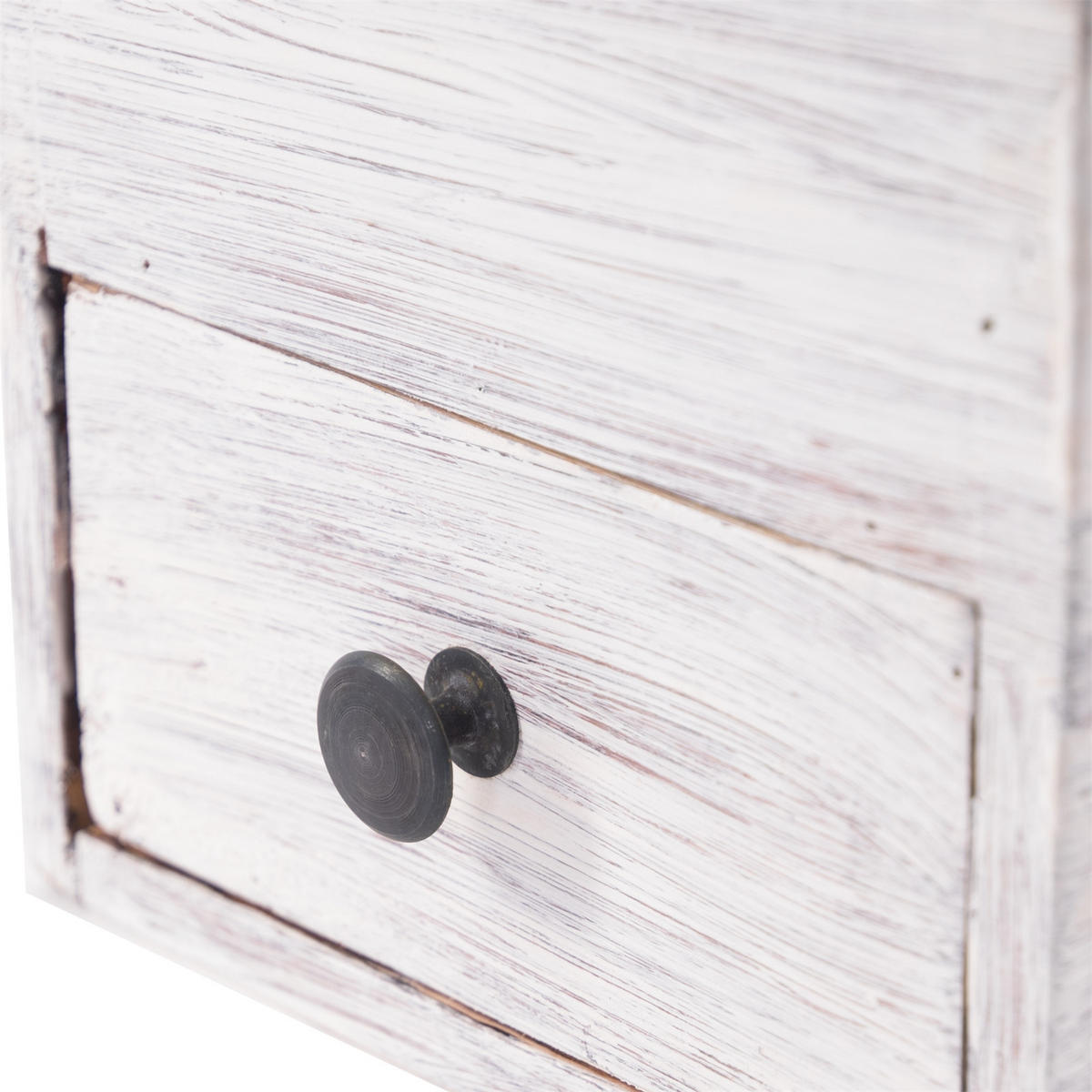 ORGANIZER File Mahagoni Massivholz, 1 Fach, 1 Schublade Weiß-natur - Weiß, Holz (26/19/20cm) - DESIGN DELIGHTS