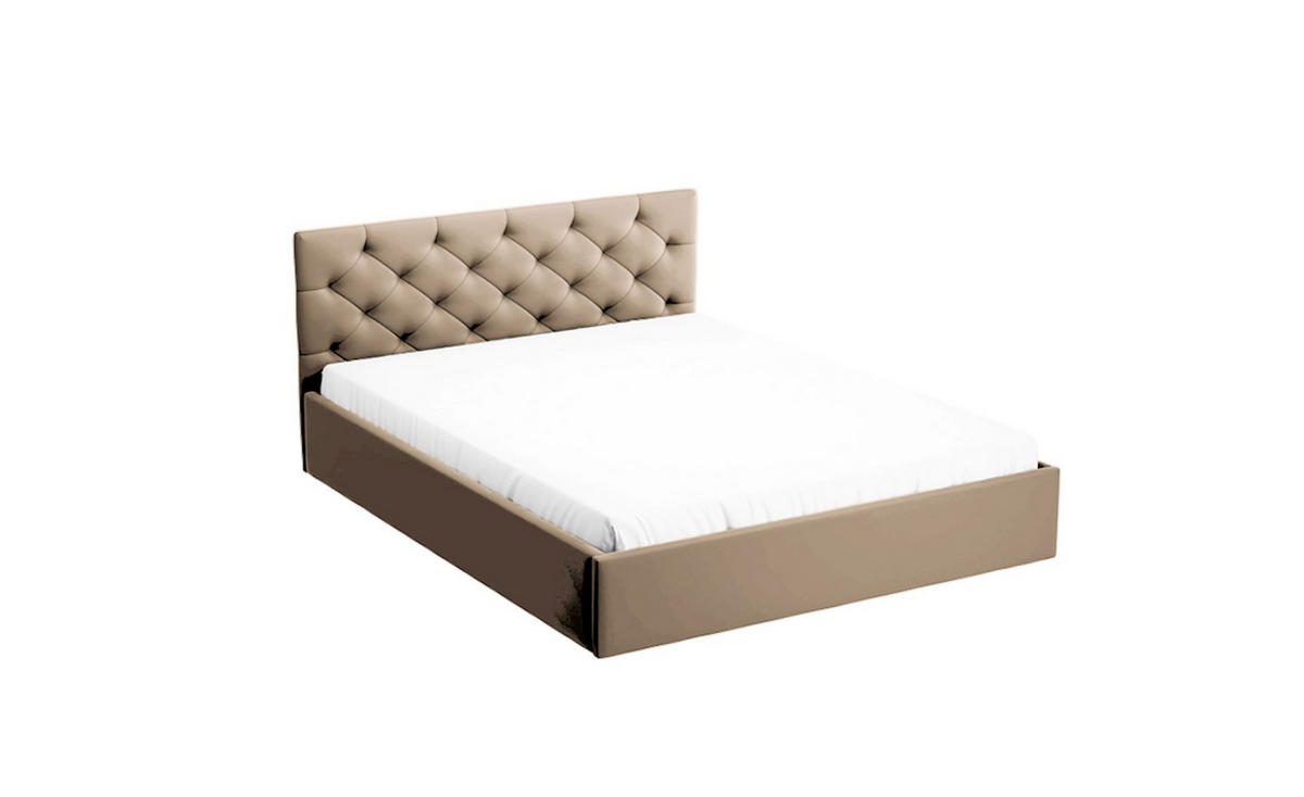 POLSTERBETT Sara Beige 160x200 cm, mit Bettkasten und gestepptem Kopfteil - Beige, Holzwerkstoff/Textil (160/200cm) - Bettso