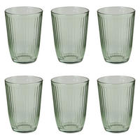 DRINKGLAS (6er Set) Linee - Grün, Glas (0.39L) - BUTLERS