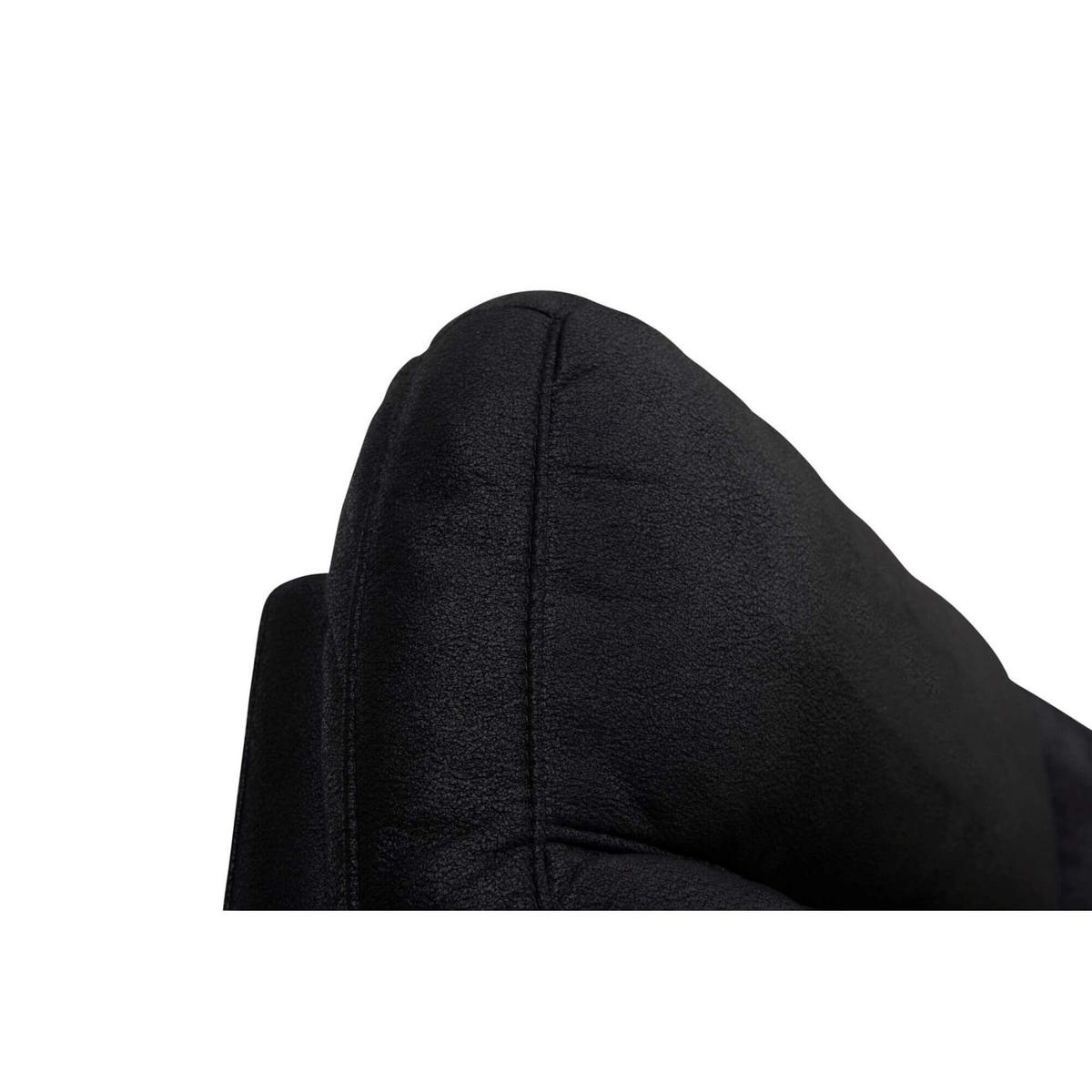 DREISITZER-SOFA Mikrofaser Schwarz - Schwarz, Leder/Metall (222/101/96cm) - Furnhouse