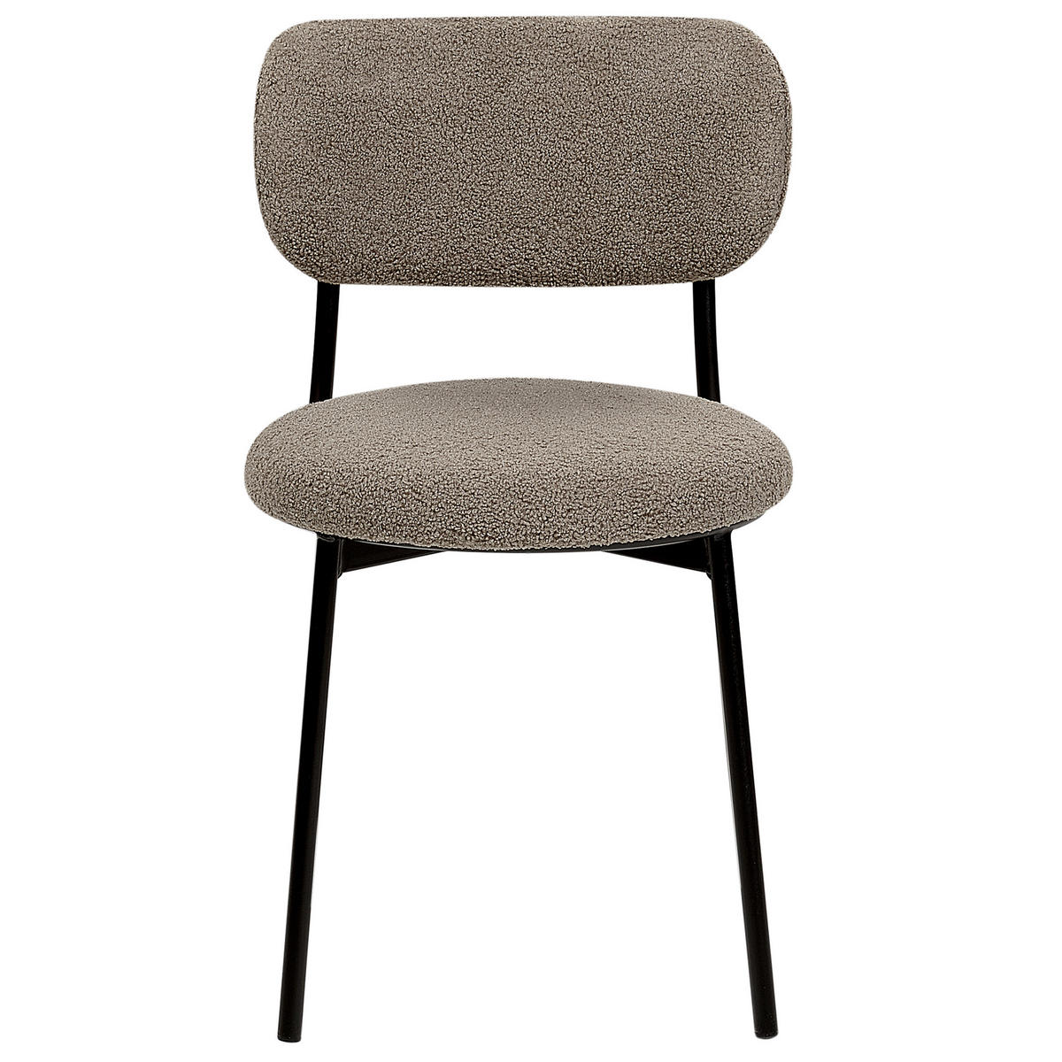 ESSZIMMERSTUHL 2er-Set Bouclé taupe/schwarz Casey - Beige/Schwarz, Textil (43/76/44cm) - Beliani