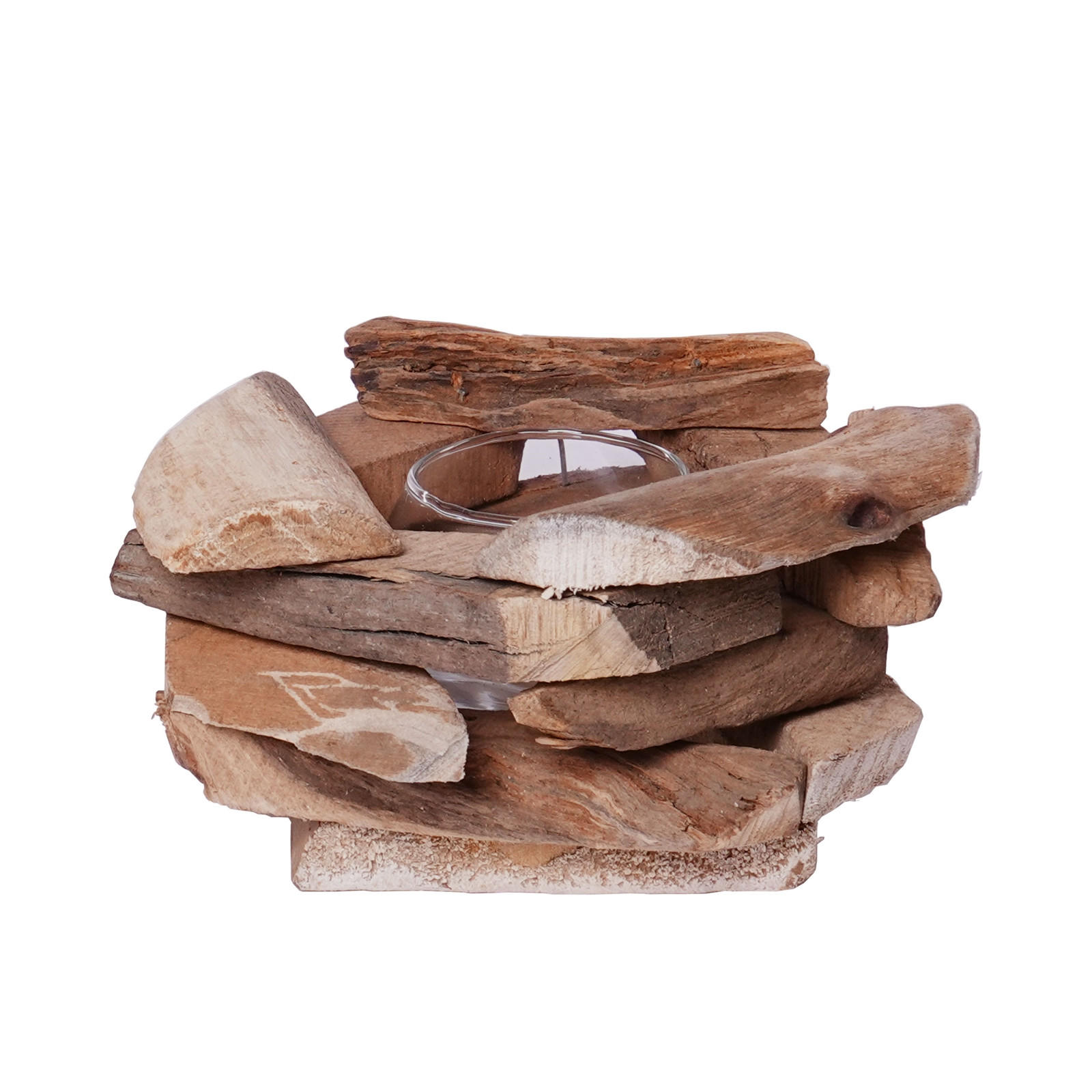 Creedwood Teelichthalter Natur 15x10x15 cm