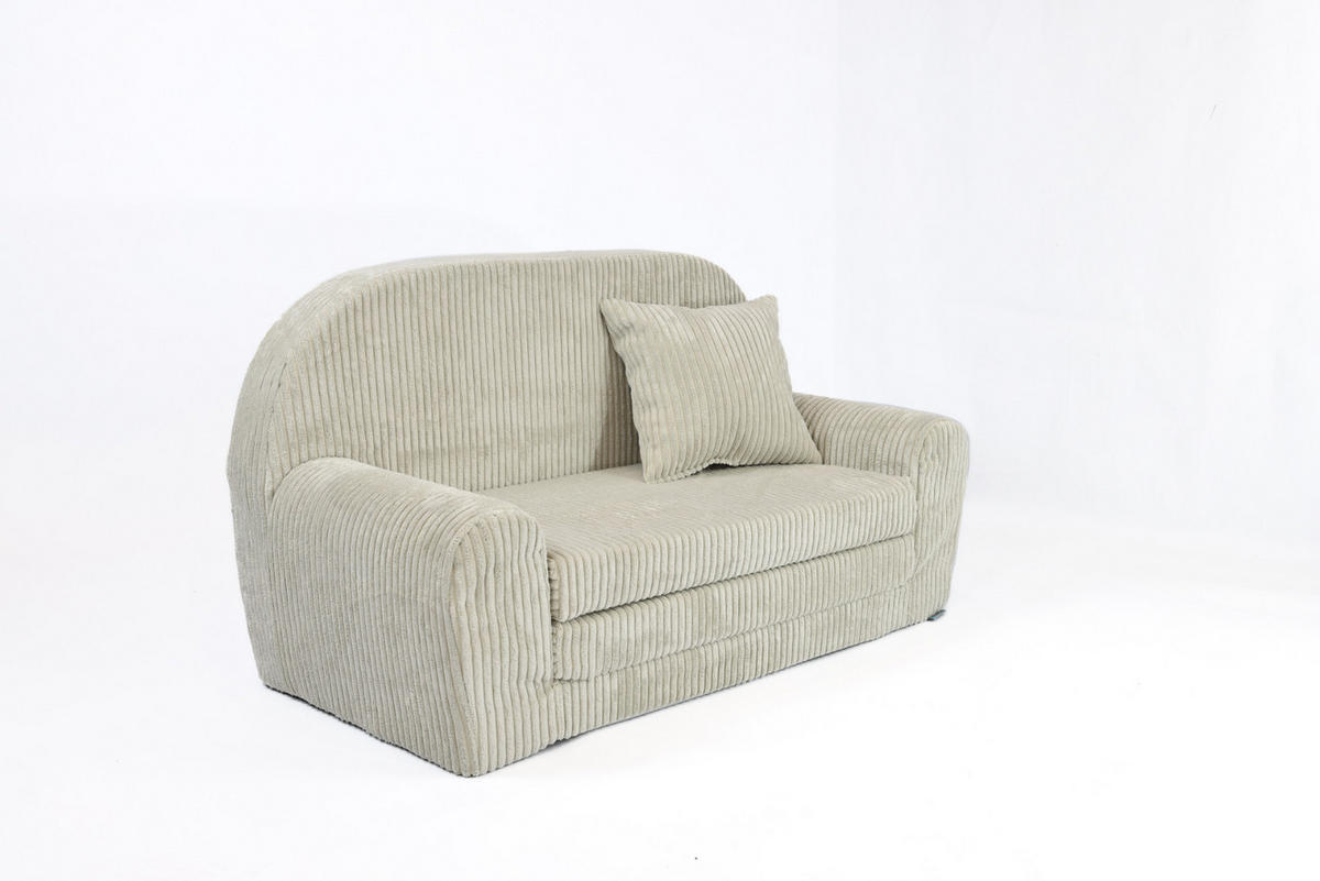 KINDERSOFA MINI aus Kuschel-Cord in Beige - Beige, Textil (78/45/40cm) - Fortisline