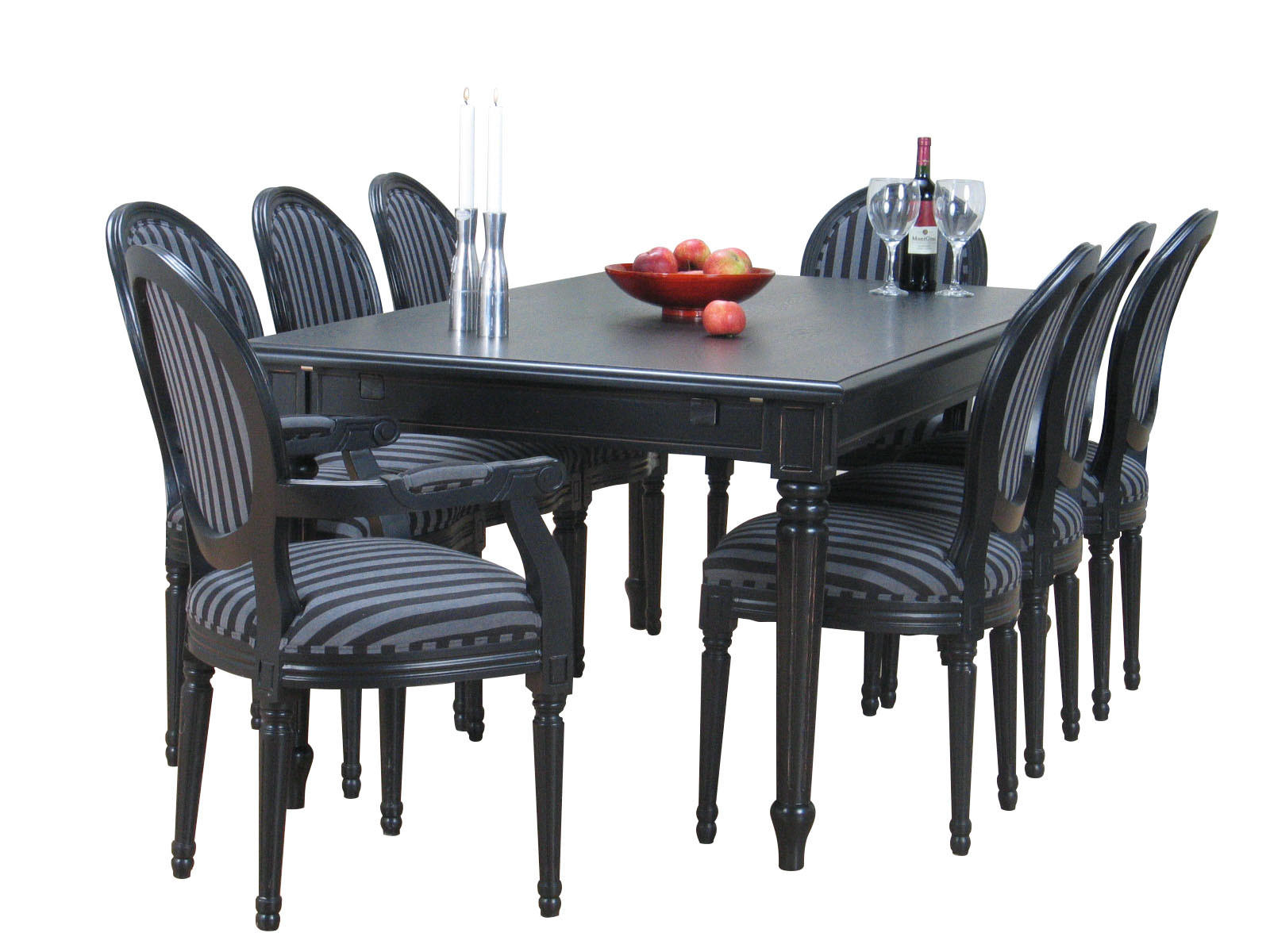 ebuy24 TISCHGRUPPE Schwarz 180cm × 100cm × 75cm