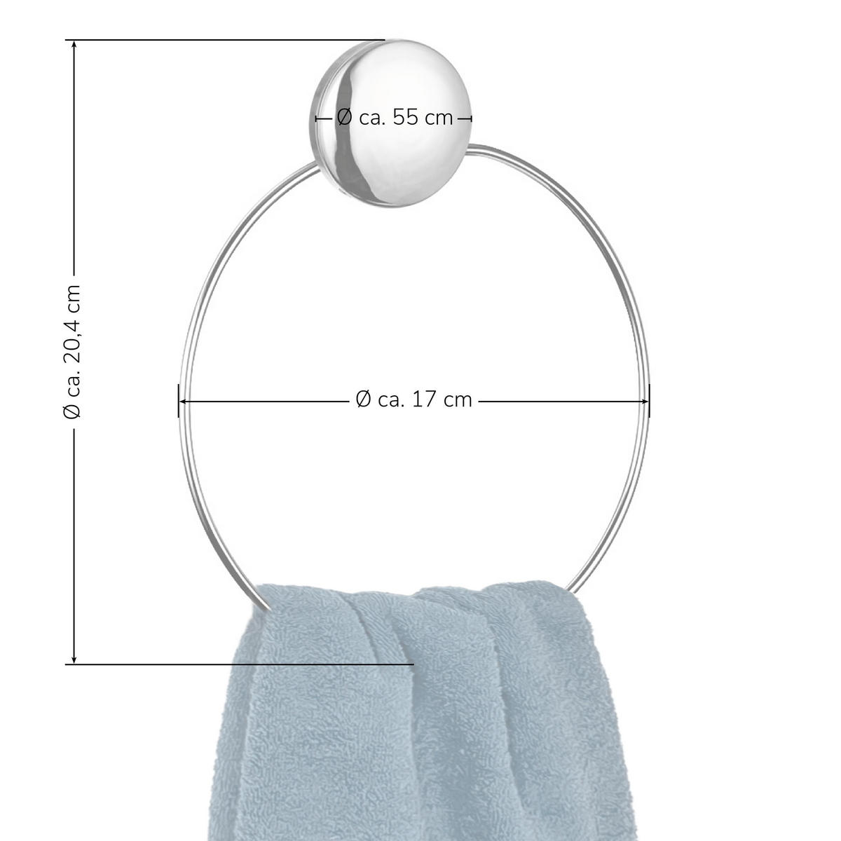 HANDTUCHRING MOON-LOC - Edelstahlfarben, Metall (20.4/2/20.4cm) - bremermann