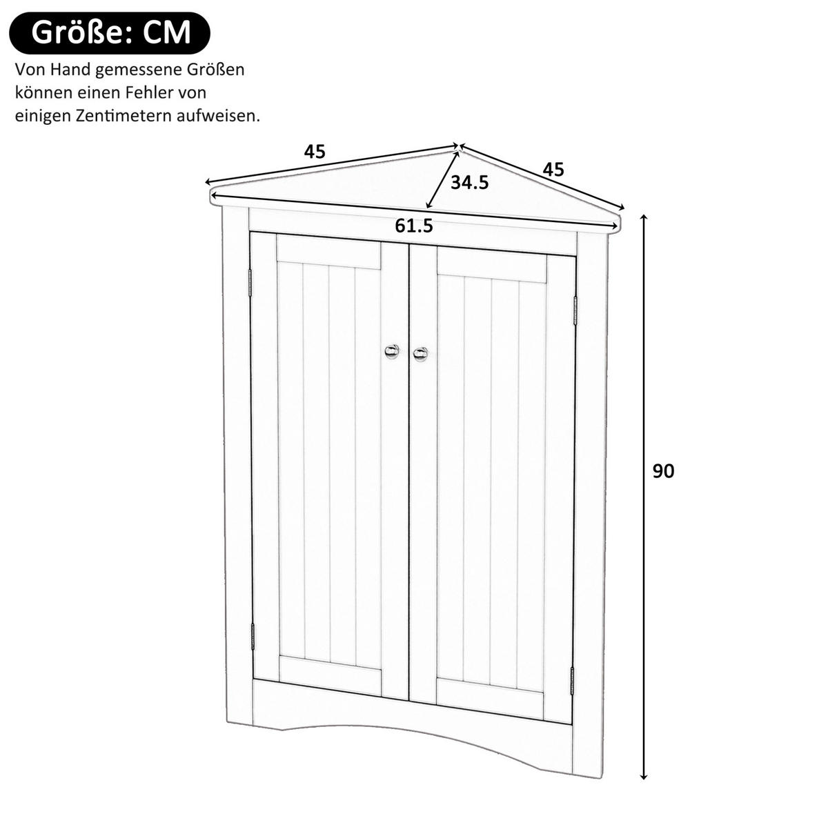 MIDISCHRANK 61,5/61,5/80 cm aus MDF mit 2 Türen und 3 Ebenen Grün - Grün, Holzwerkstoff (34.5/90/61.5cm) - Modenvie