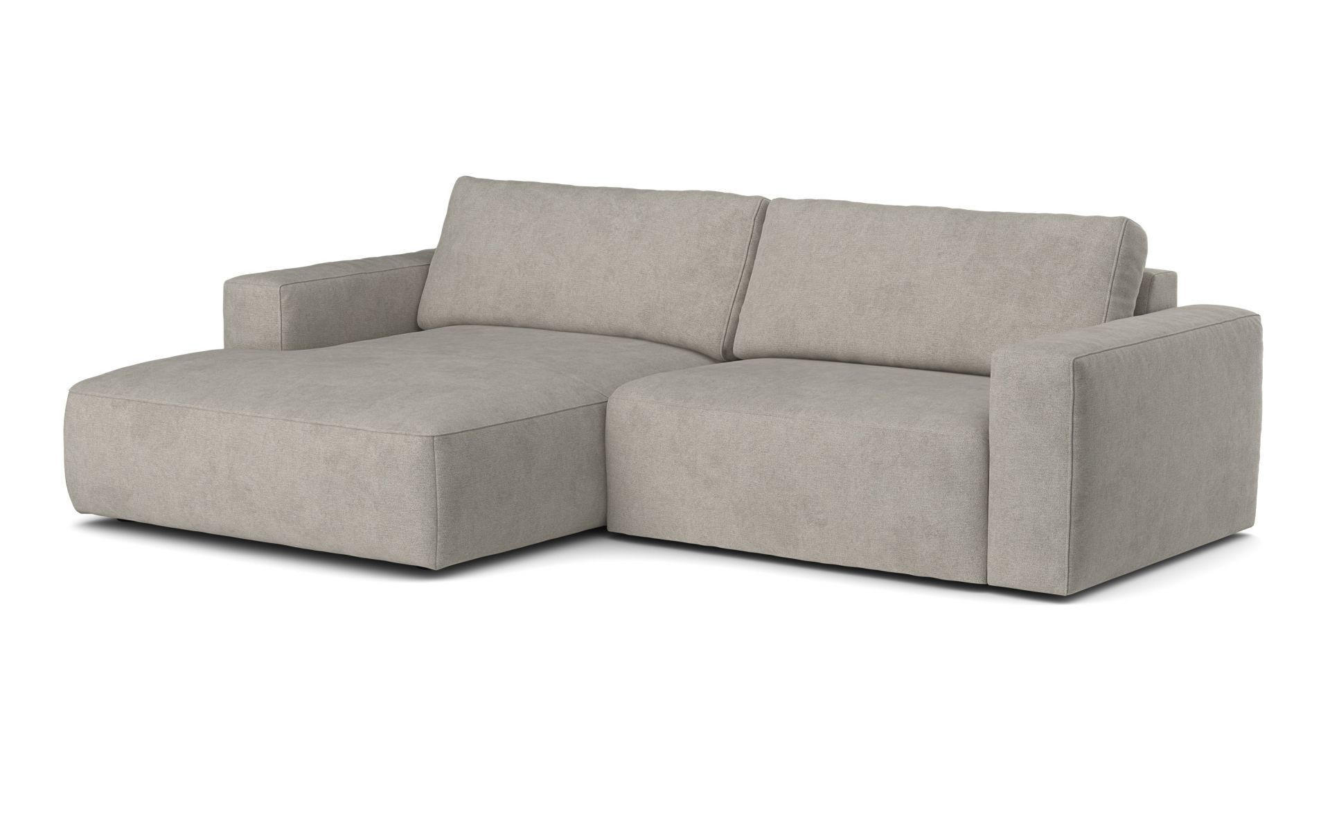 ECKSOFA mit losen Rückenkissen, wasserabweisender All Senses Stoff - Hellgrau/Schwarz, Holz/Kunststoff (288/175cm) - Cotta