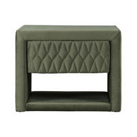 NACHTTISCH - 50 cm x 35 cm - Samt, Stoff - Grün - DANIELE - Grün, Textil (50/41/35cm) - Vente-Unique