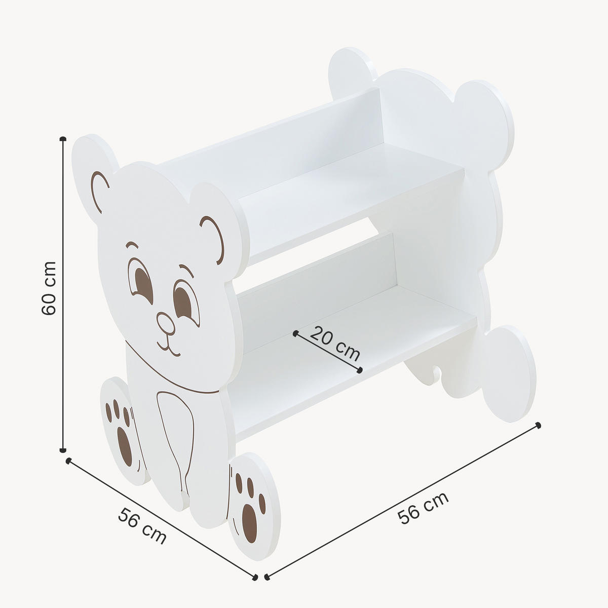 KINDER-STANDREGAL Tårnby - Weiß, Holzwerkstoff (56/60/56cm) - [en.casa]