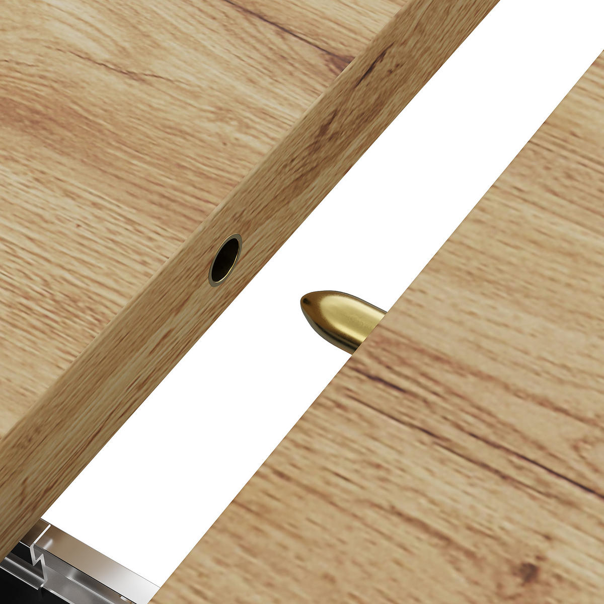ESSTISCH in Holzoptik Ausziehbarer Küchentisch mit Stauraum und LED, für Küche & Esszimmer - Weiß, Holzwerkstoff (80/110/75cm) - STILVORA
