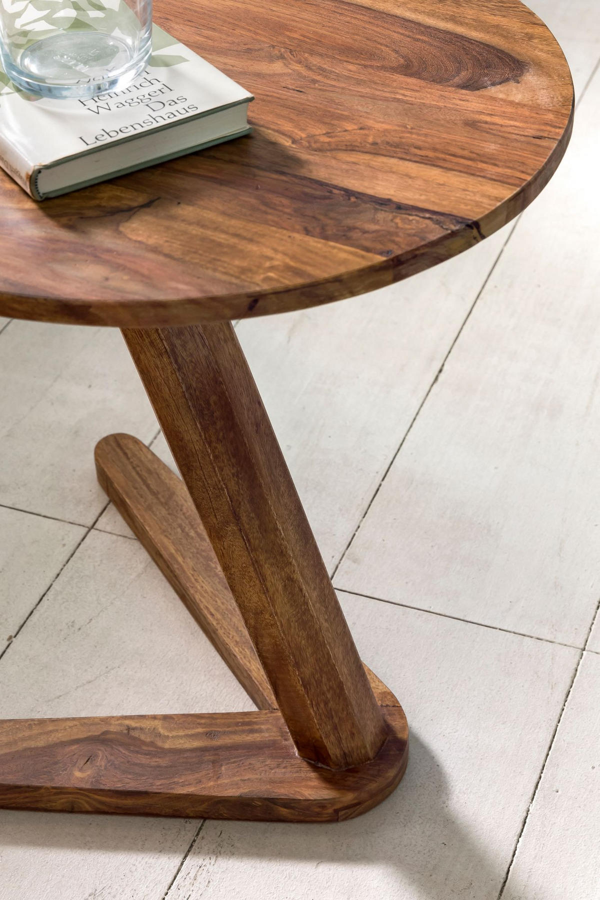 BEISTELLTISCH – Rund Massivholz 50 cm Höhe - Braun, Holz (45/45/50cm) - KADIMA DESIGN
