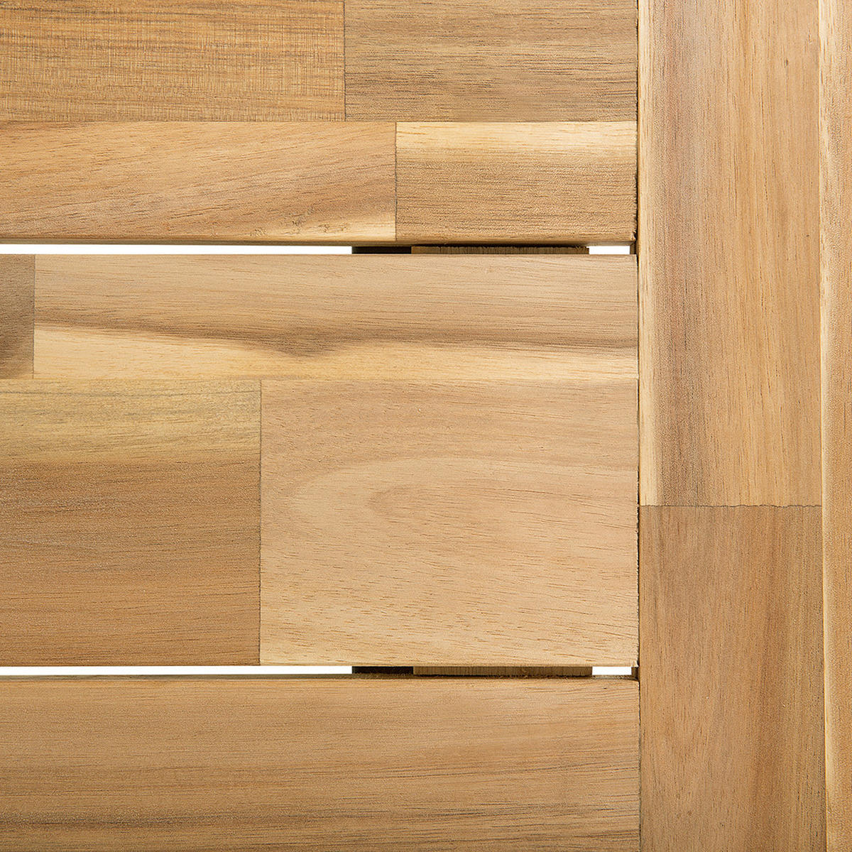 ESSTISCH Akazienholz weiß/hellbraun Scania - Hellbraun/Weiß, Holz (80/74/170cm) - Beliani