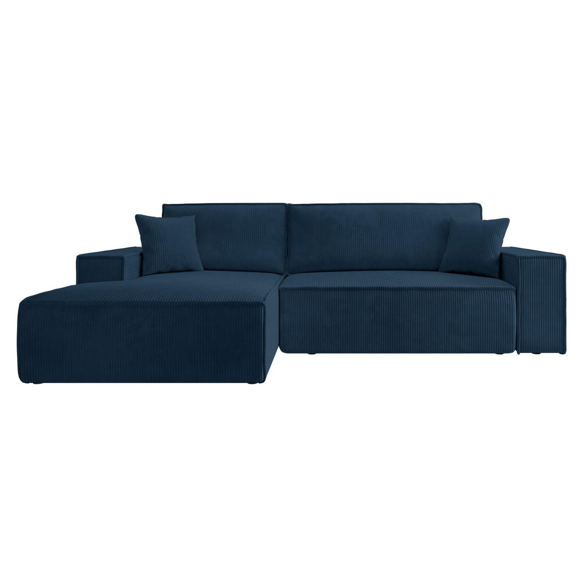 ECKSOFA Farese New Dunkelblau mit Cordbezug, links - Schwarz/Dunkelblau, Kunststoff/Textil (267/167cm) - Selsey
