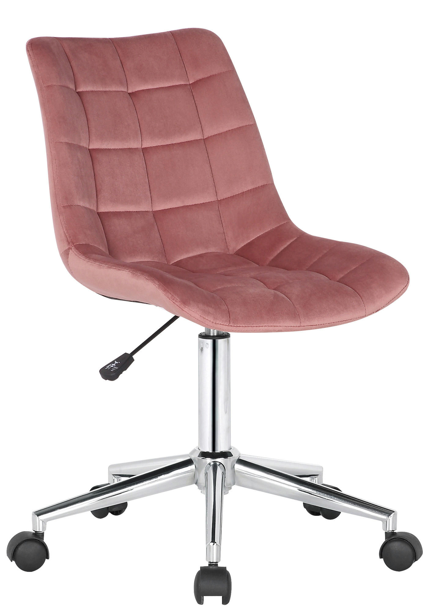 DREHSTUHL Samt pink - Chromfarben/Pink, Textil/Metall (46/81/62cm) - CLP