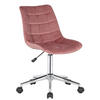 DREHSTUHL Samt pink - Chromfarben/Pink, Textil/Metall (46/81/62cm) - CLP