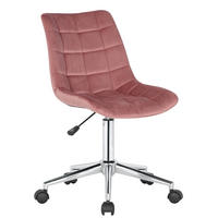 DREHSTUHL Samt pink - Chromfarben/Pink, Textil/Metall (46/81/62cm) - CLP