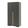 KINDERZIMMERSCHRANK Kariotta 99x56x195 2-trg. Holzwerkstoff Anthrazit - Anthrazit/Buchefarben, Holzwerkstoff (99/195/56cm) - 58aufmkessel