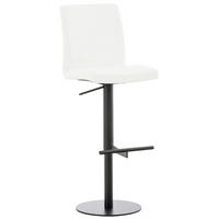 BARHOCKER Cathy, Gestell schwarz, Kunstleder Weiß - Schwarz/Weiß, Kunststoff/Textil (40/100/49cm) - TPFLiving