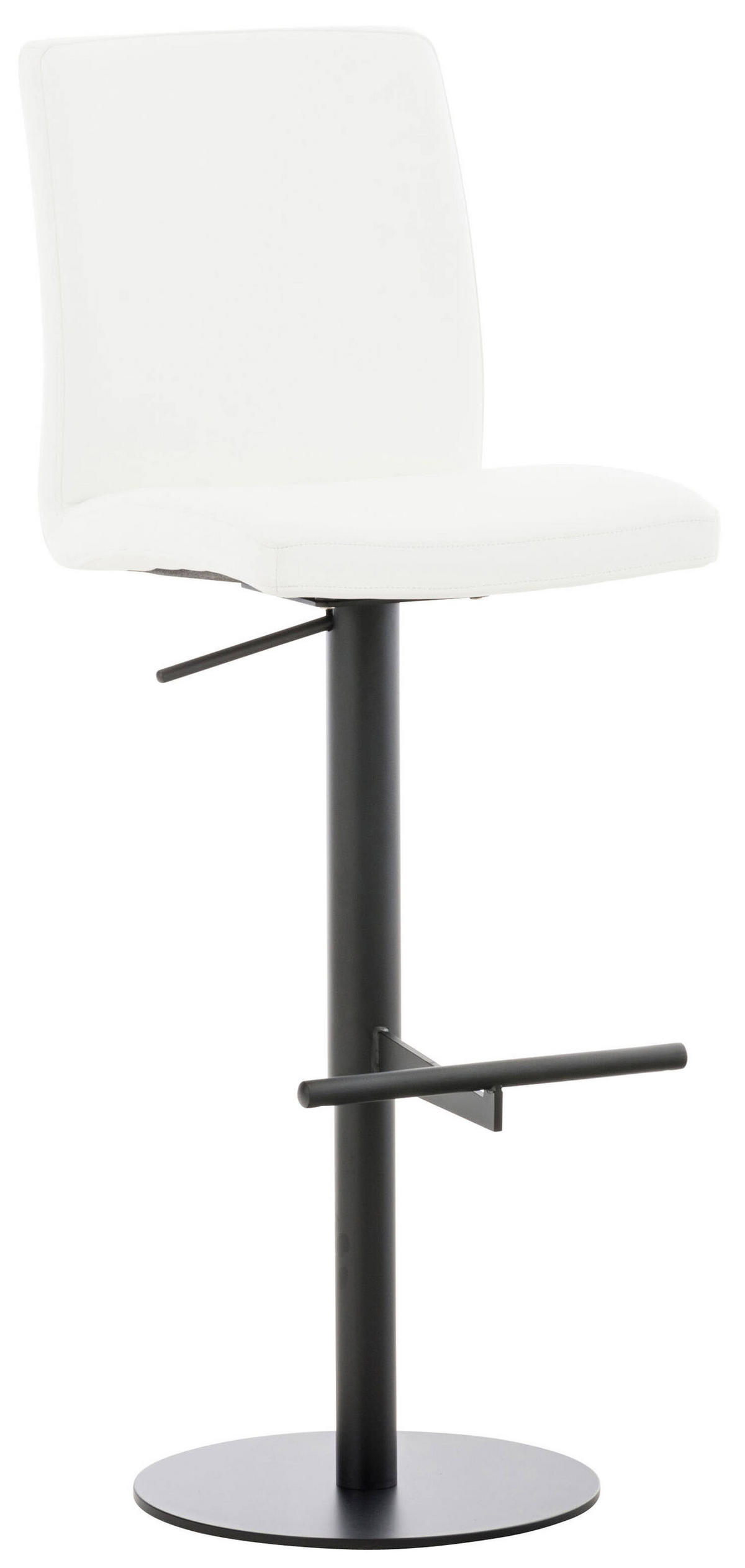BARHOCKER Cathy, Gestell schwarz, Kunstleder Weiß - Schwarz/Weiß, Kunststoff/Textil (40/100/49cm) - TPFLiving