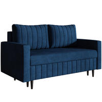 SCHLAFSOFA 160 cm Scandi, 2-seater, Bettkasten, Beine, Dunkelblau - Dunkelblau, Holz (160/94/90cm) - Emporius