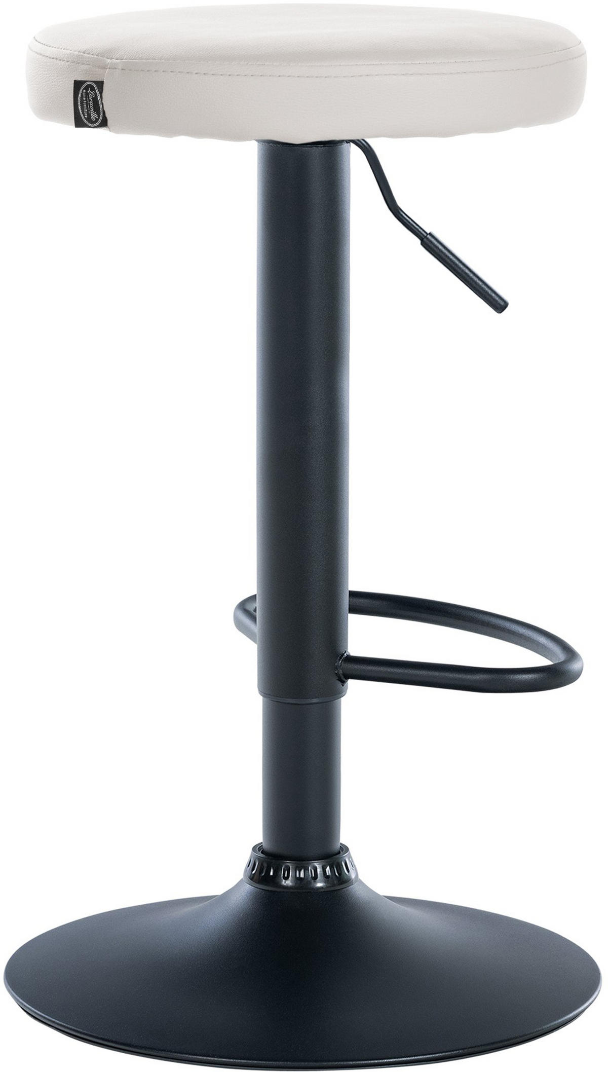 BARHOCKER 2er Set Pontius Kunstleder schwarz weiß - Schwarz/Weiß, Kunststoff/Metall (38.5/81/38.5cm) - TPFLiving