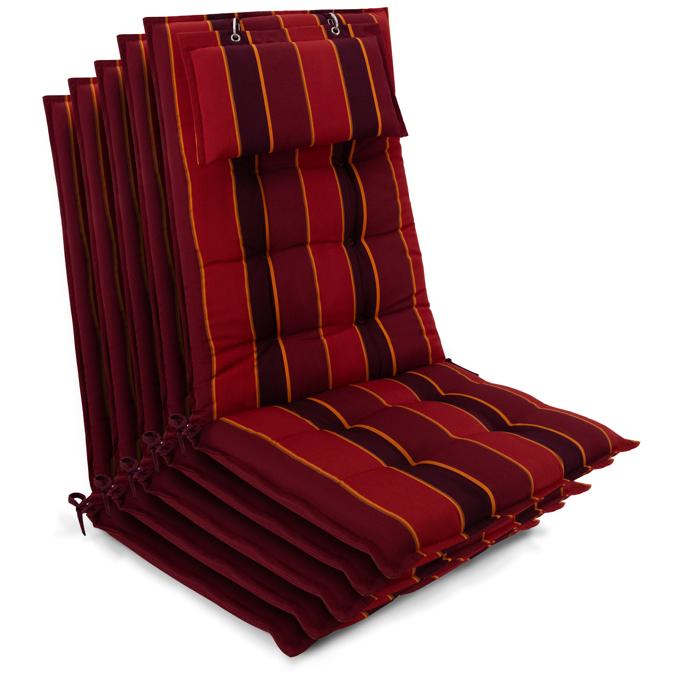 HOCHLEHNER Sun-HL 119x50x8cm Rot-Anthrazit-Gestreift (5tlg) - Dunkelrot, Textil (50/120cm) - Beautissu 