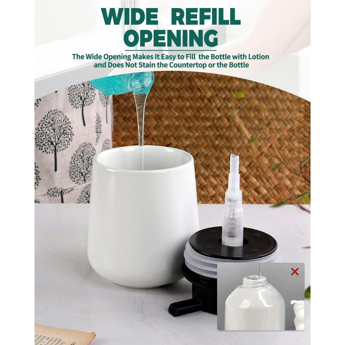 SEIFENSPENDER Keramik Weiß 350ml - Weiß, Keramik (5.8/12.5/9.2cm)
