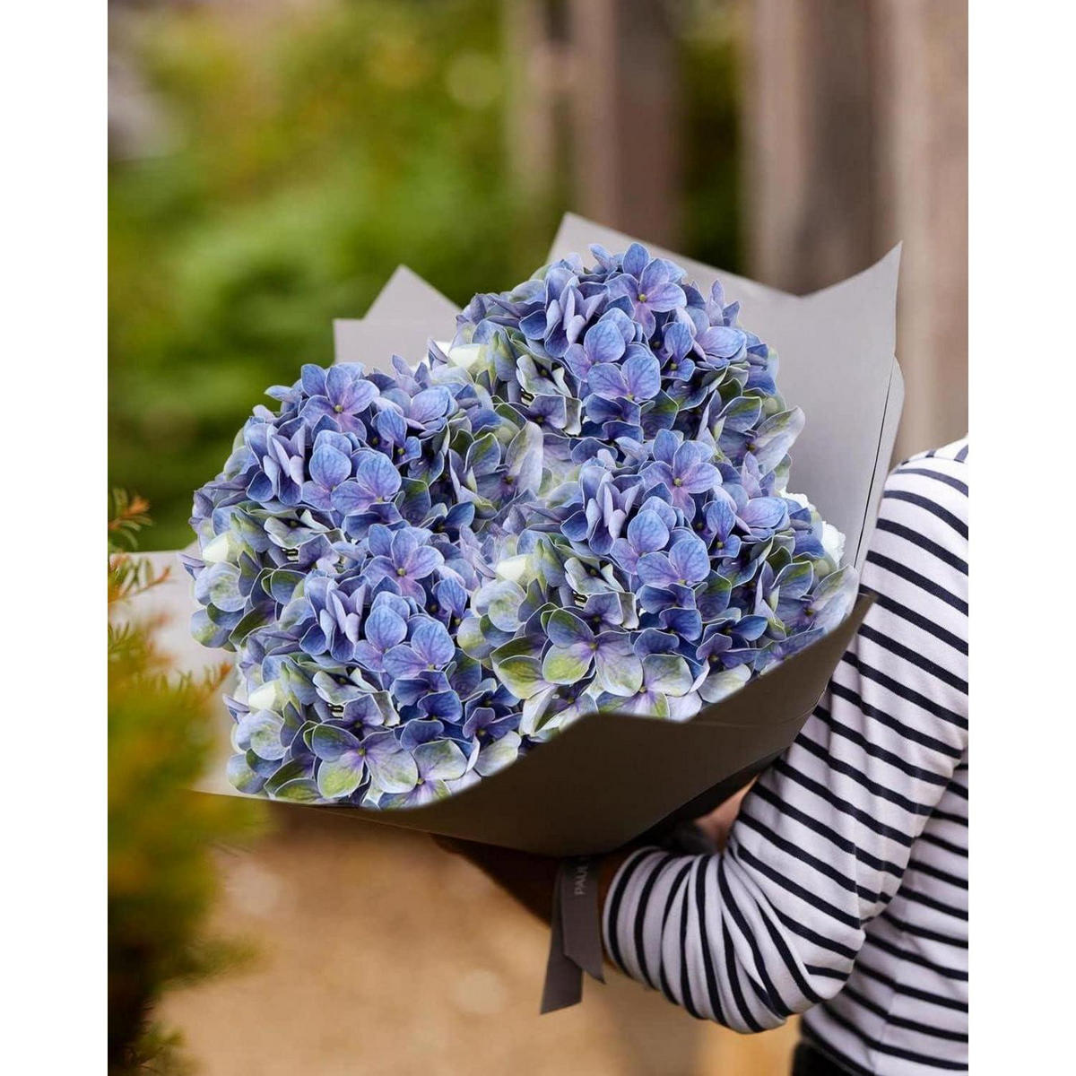 KUNSTBLUMEN Hortensie 2 Stück Slate Blue 63 cm - Blau, Kunststoff (10cm)