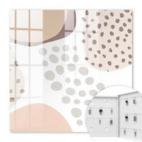 SCHLÜSSELBOX Weiß 30x30 cm – Türöffnung nach rechts - Organische Formen - Beige, Metall (30/30/5cm) - TULUP