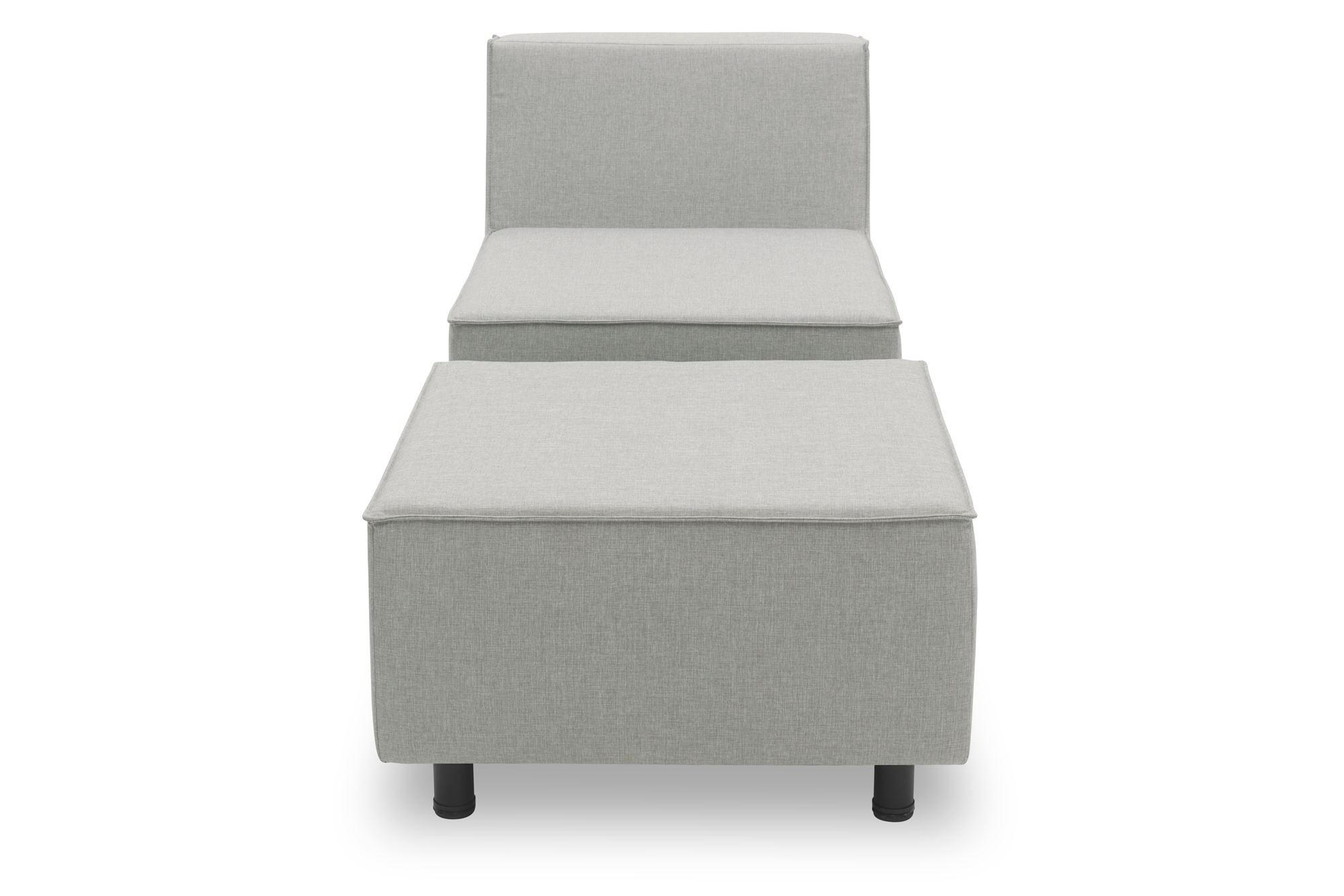 GARTENLOUNGE-SET 1 Brandie 146x77x176 mit Outdoorbezug in silber - Silberfarben, Kunststoff (176/77/146cm) - 58aufmkessel