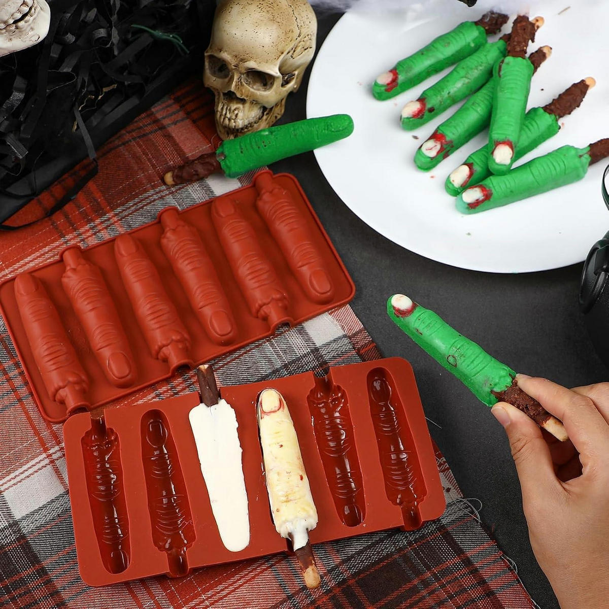 BACKFORM Finger 2-teiliges Set Silikon Halloween - Transparent, Kunststoff