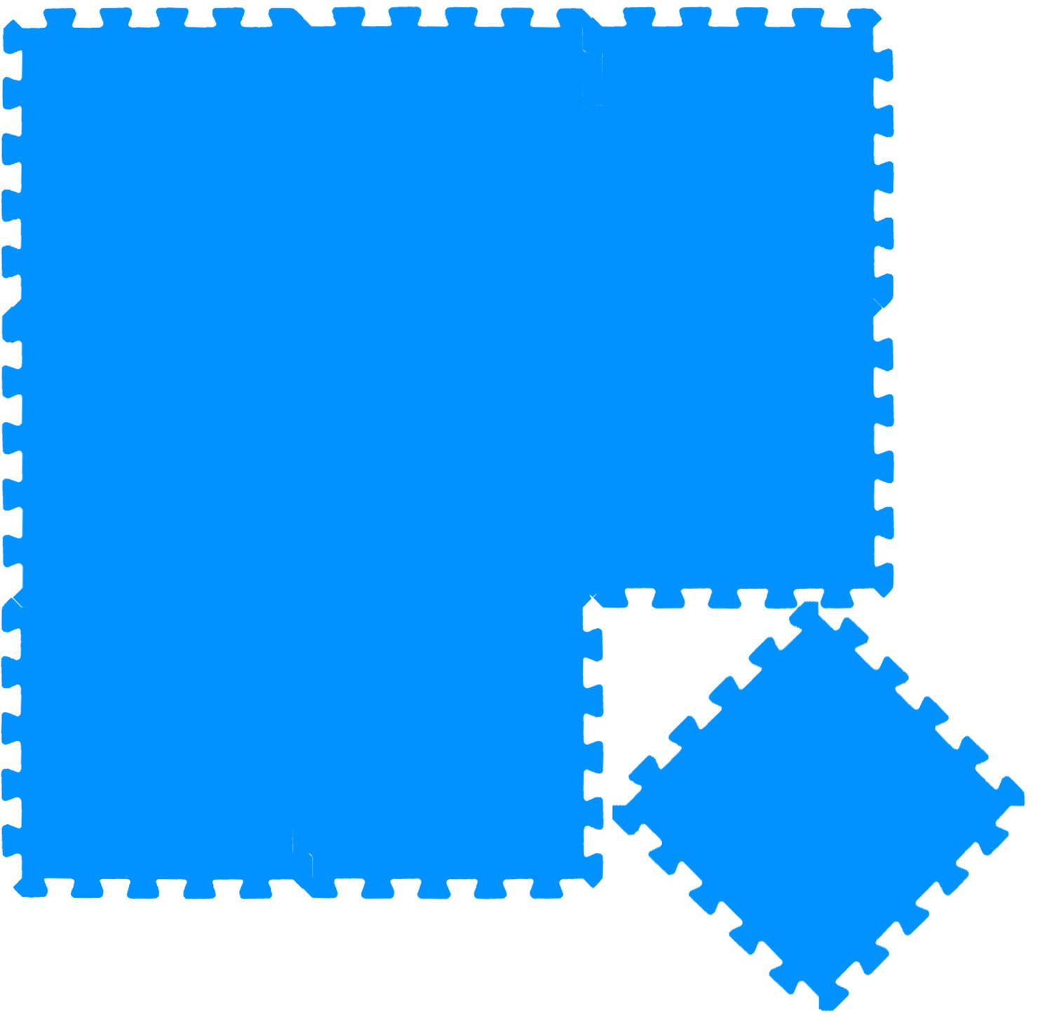 SPIELMATTE ab Null - 90 cm Baby Puzzlematte Blau - Blau, Kunststoff (30/30cm) - Littletom