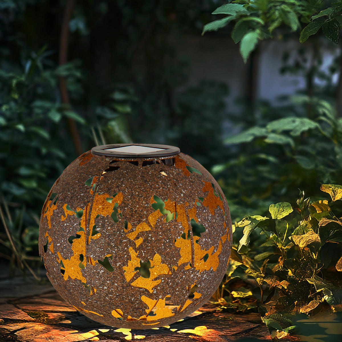 LED AUSSENLEUCHTE Metall Rostfarbe Braun - Braun, Metall (18/18/52.5cm) - Globo Lighting