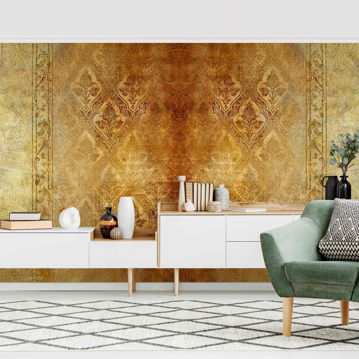 FOTOTAPETE The 7 Virtues - Faith 384/255 cm - Goldfarben, Papier (384/255cm) - Bilderwelten