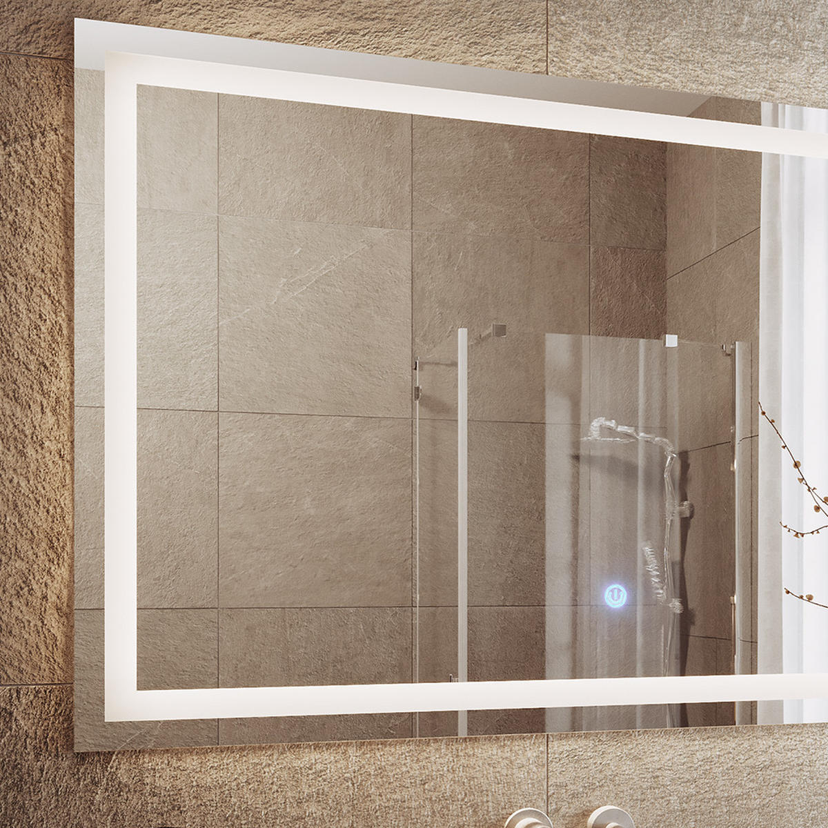 BADEZIMMERSPIEGEL Viola Glas 2.8 x 70 cm mit LED Beleuchtung - Klar, Glas (2.8/70/110cm) - Vicco