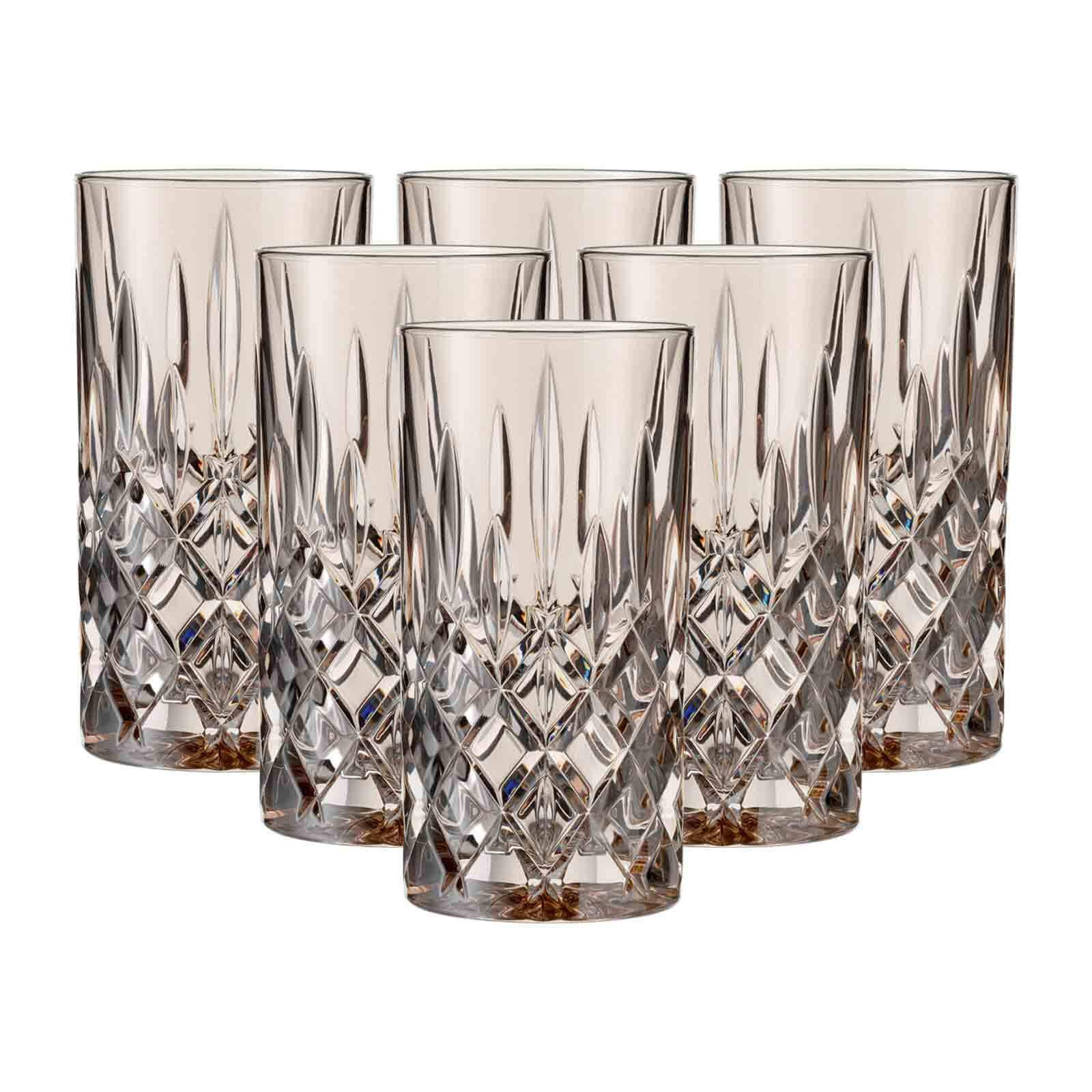 LONGDRINKGLÄSER Noblesse Colors Taupe 395 ml 6er Set - Taupe, Glas (0.395L) - Nachtmann