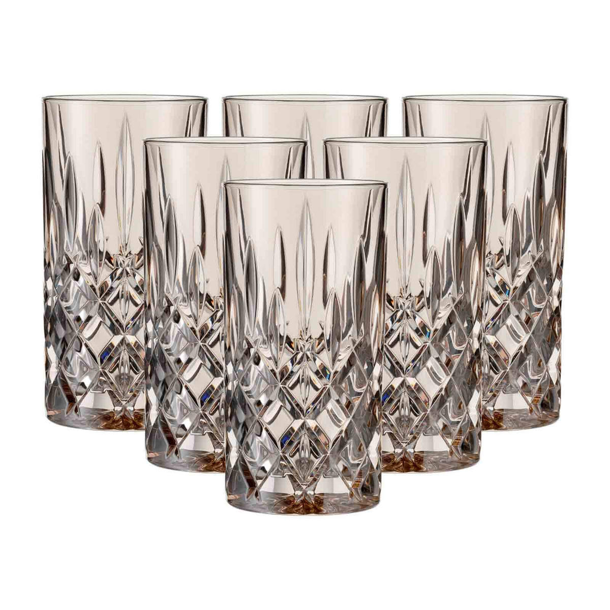 LONGDRINKGLÄSER Noblesse Colors Taupe 395 ml 6er Set - Taupe, Glas (0.395L) - Nachtmann