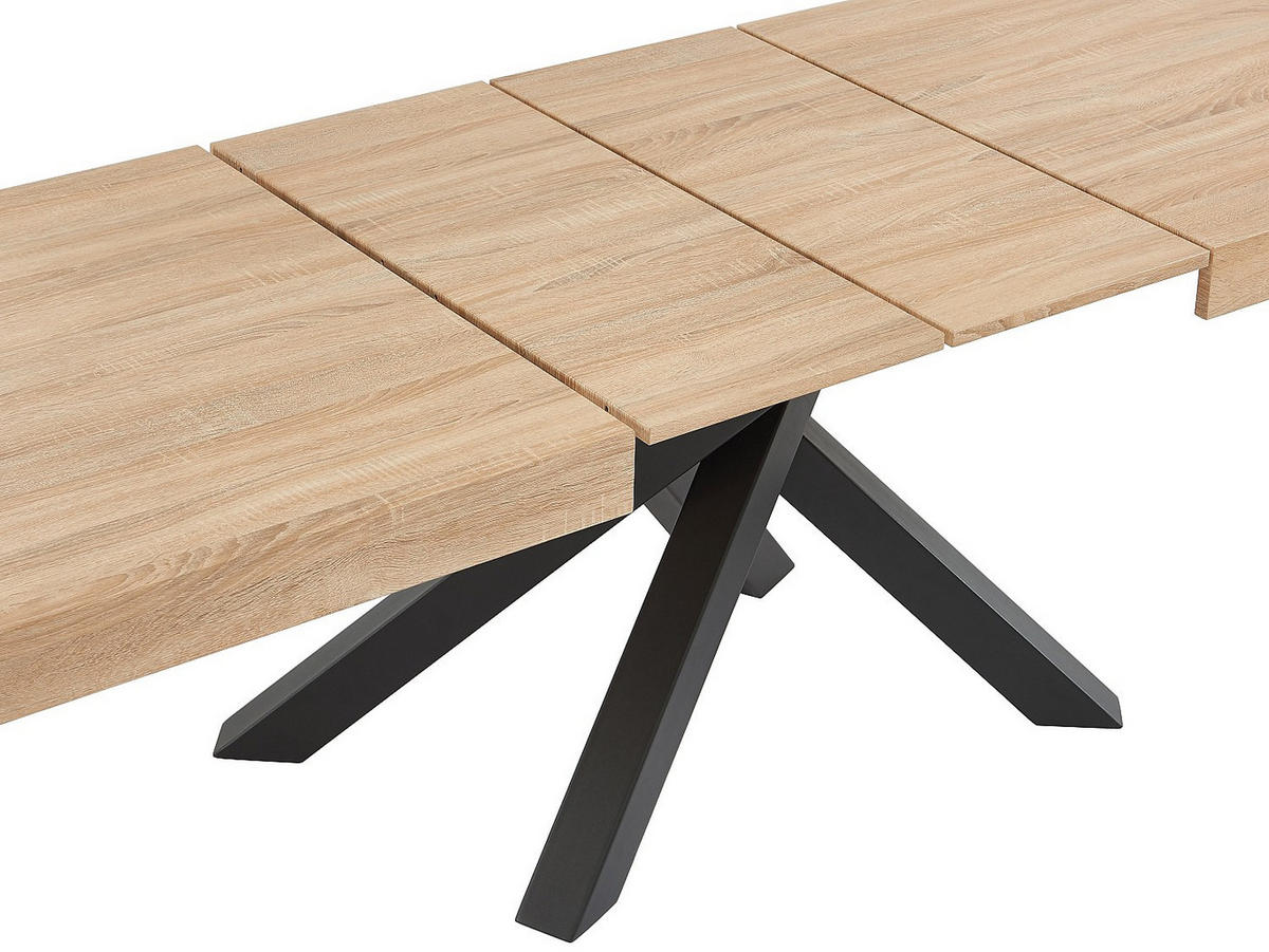 ESSTISCH - 6 Personen, 8 Personen, 10 Personen - holz - naturfarben hell Catonav - Schwarz/Naturfarben, Holz/Metall (90/200/75cm) - Vente-Unique