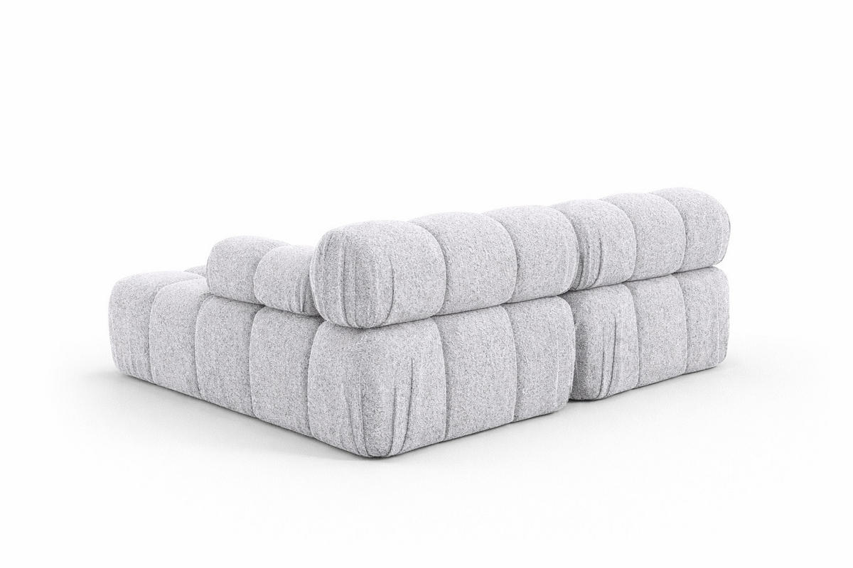 ECKSOFA L-Form Mini II Modular, Bouclé-Stoff Abriamo, Hellgrau, Rechts, Selia - Hellgrau, Holz (190/160cm) - Kaiser Möbel