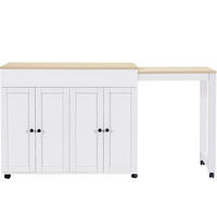 BARTISCH 117–180/50/94,6 cm, Weiß - Weiß, Holzwerkstoff (50/94.6/180cm)