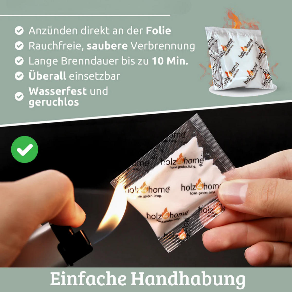 KAMINANZÜNDER 500 Stk. Ideal für Kamin Grill & Feuer Geruchlos - Schwarz, Kunststoff (29/18/29cm) - DELUKE