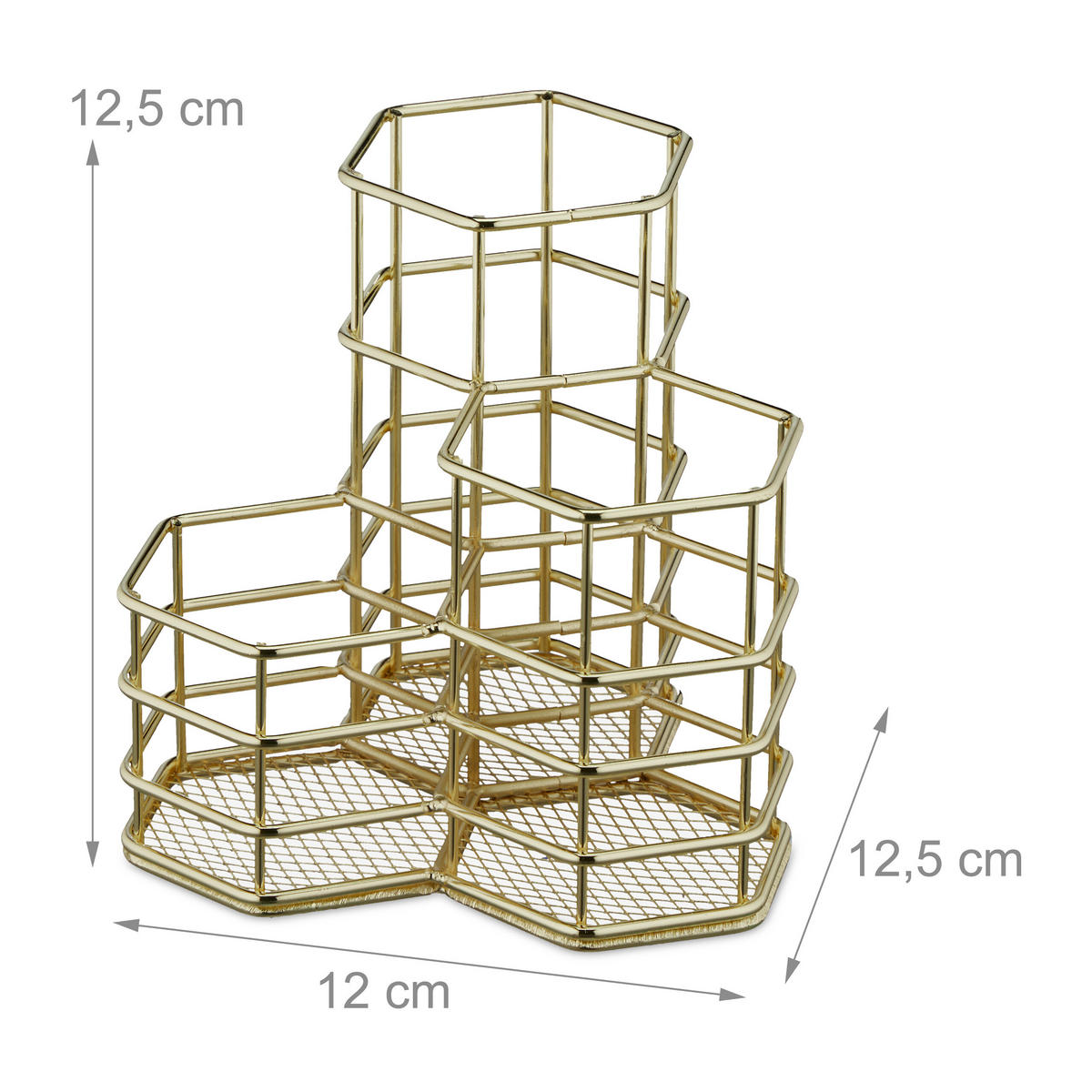 PINSELHALTER - Goldfarben, Metall (12/12.5/12.5cm) - Relaxdays