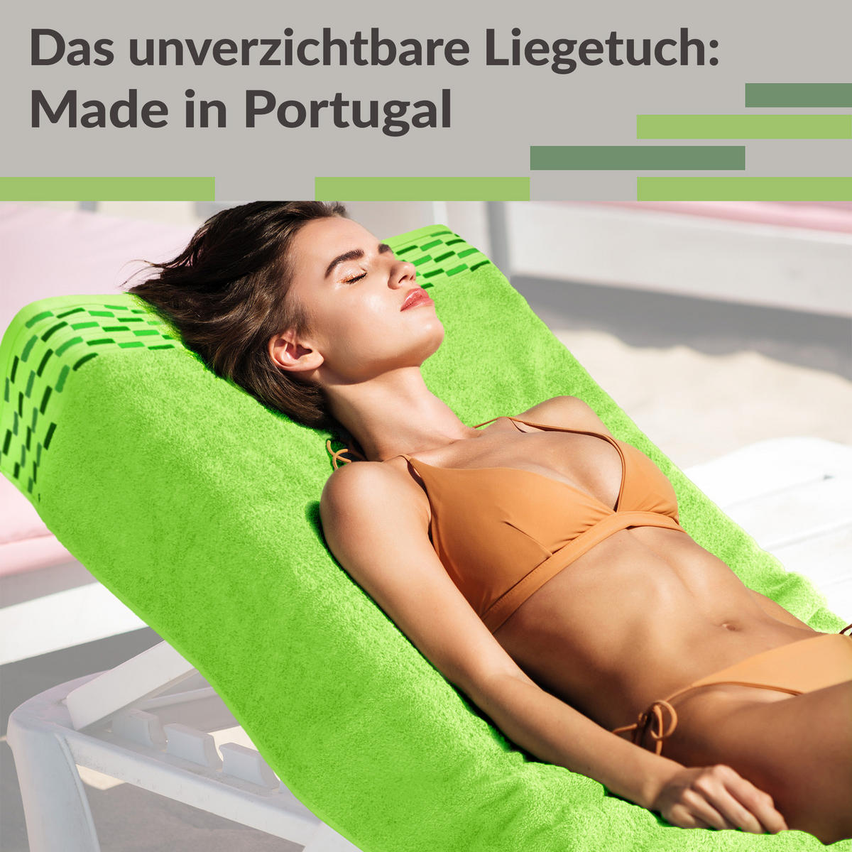 SAUNATUCH Lugano Apfelgrün 80x200 cm - Hellgrün, Textil (80/200cm) - Lashuma